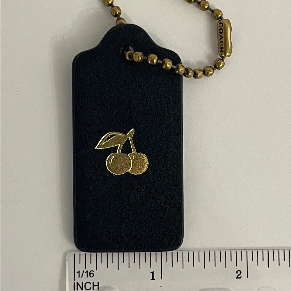 Coach Gold Foil Cherries Leather Hang Tag - Picture 7 of 10
